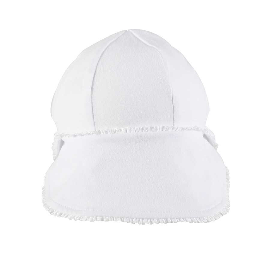 Legionnaire Flap Hat | Ruffle Trim 'White'
