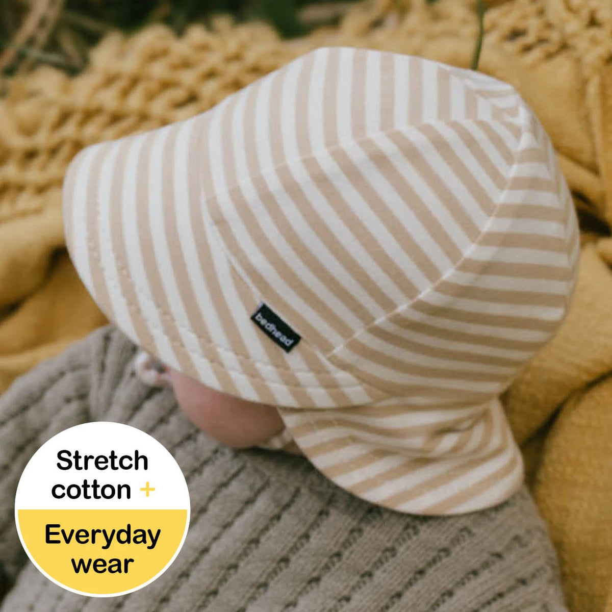 Legionnaire Flap Sun Hat | Natural Stripe
