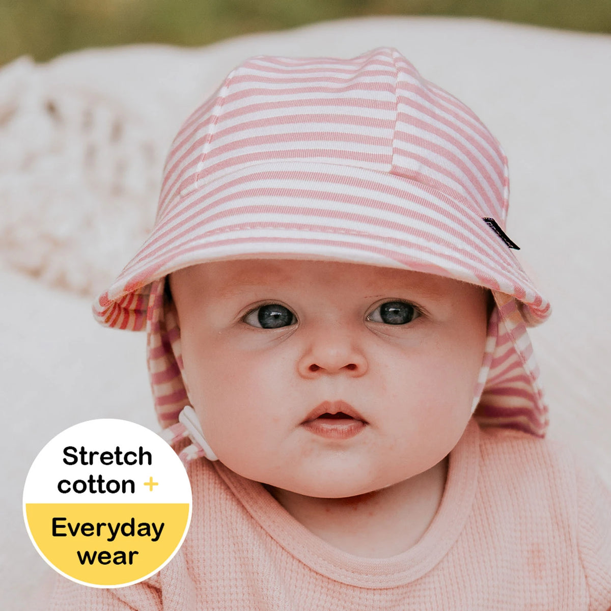 Legionnaire Flap Sun Hat | Pink Stripe