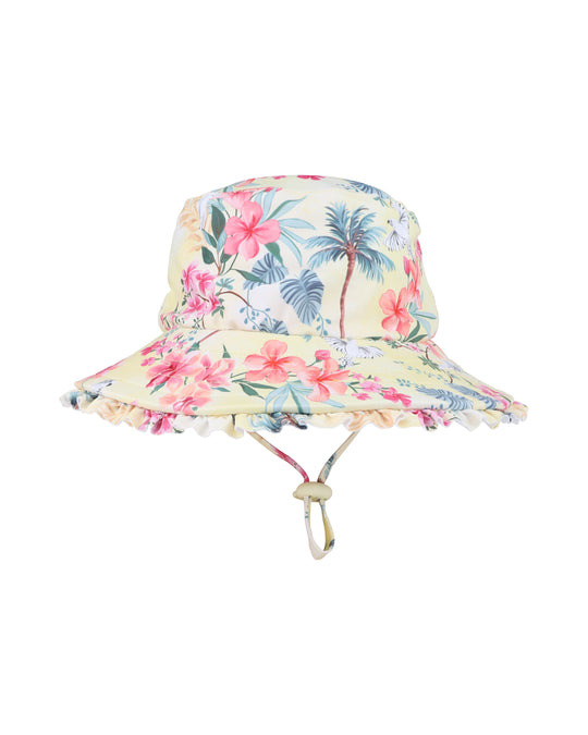 Milana Yellow Swim Hat w quick release neck tie