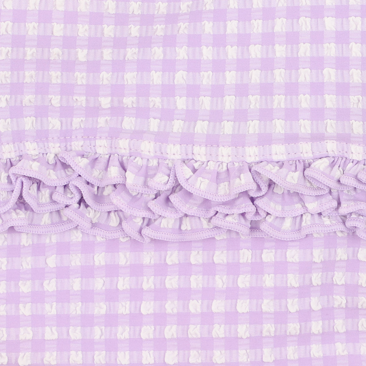 LILAC GINGHAM LS SUNSUIT