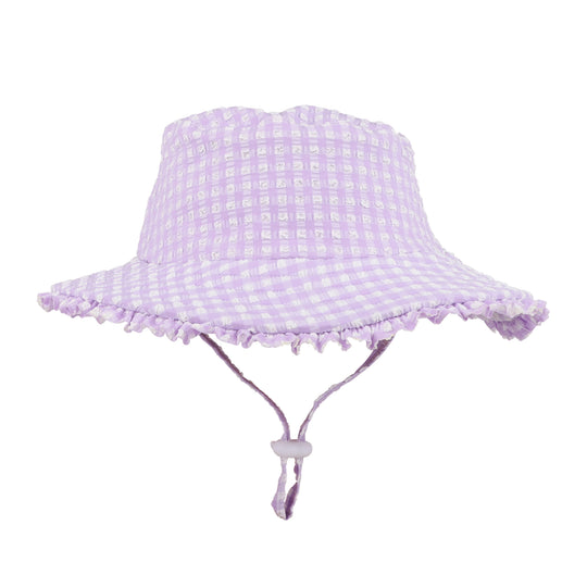 LILAC GINGHAM SWIM SUNHAT