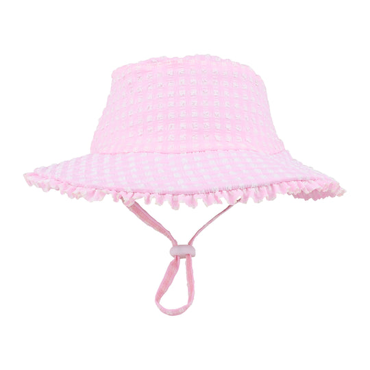 PINK GINGHAM SWIM SUNHAT