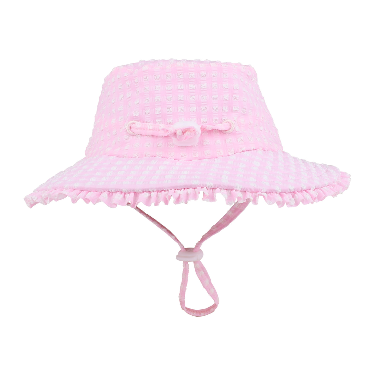 PINK GINGHAM SWIM SUNHAT
