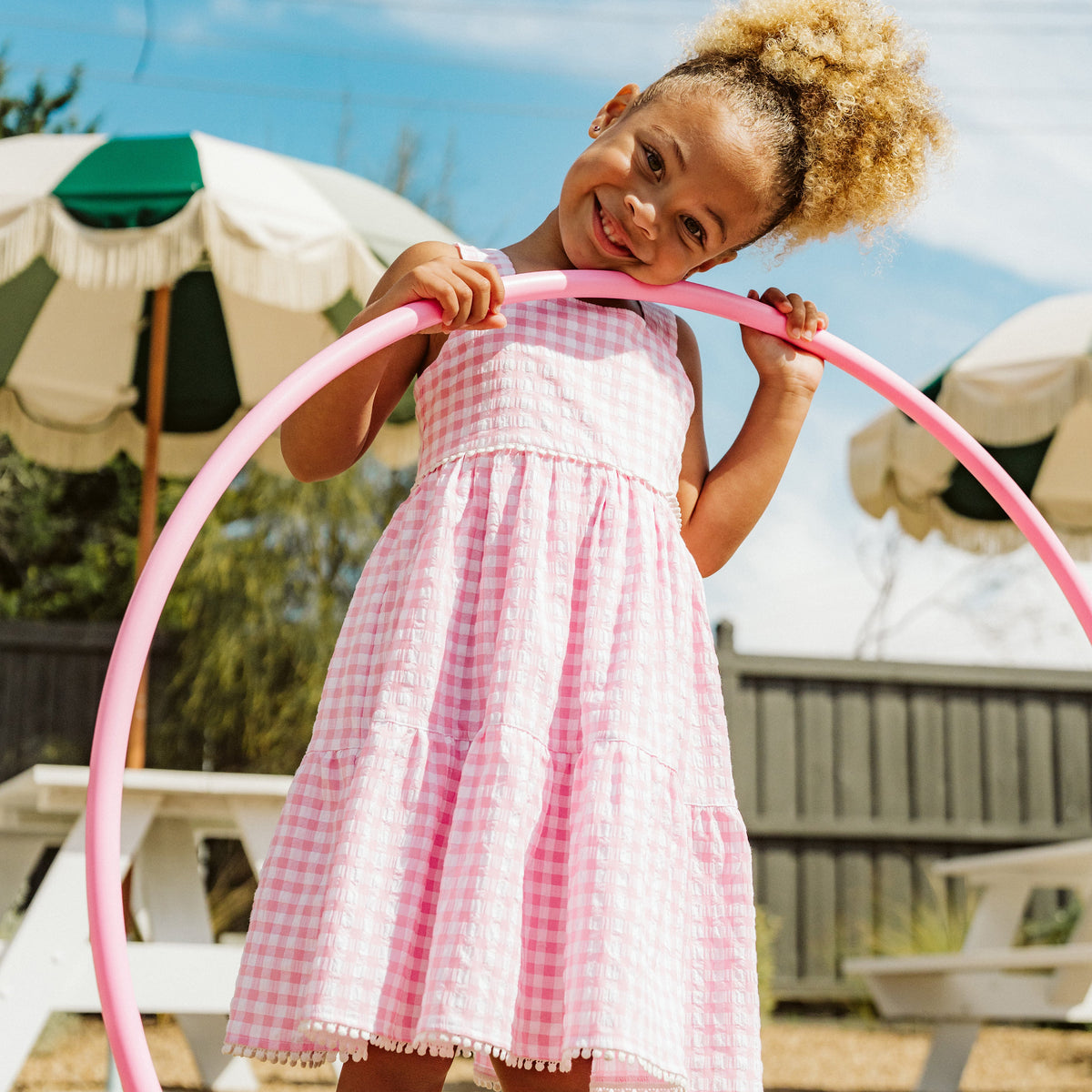 PINK GINGHAM SUNDRESS 3-7Y