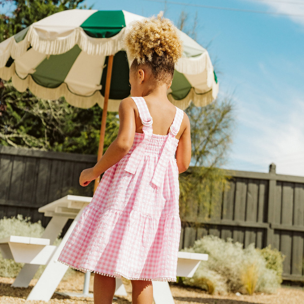 PINK GINGHAM SUNDRESS 3-7Y
