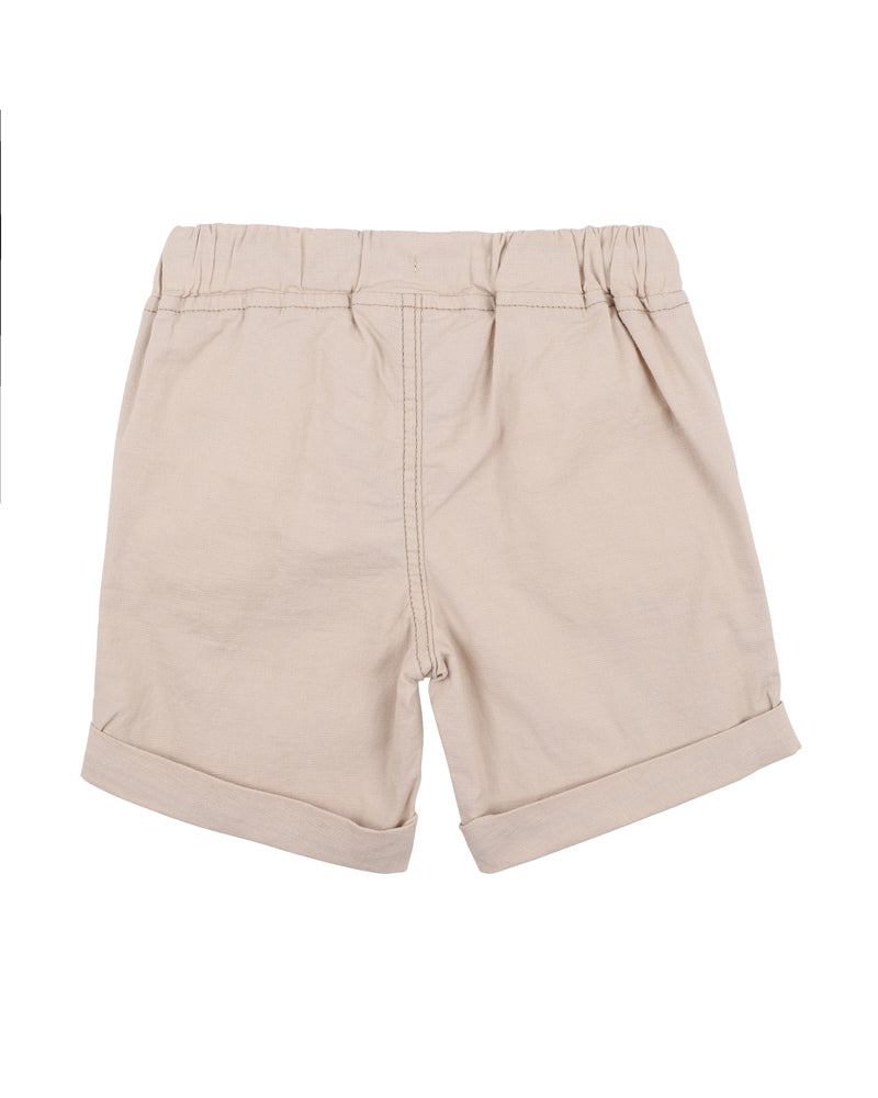 Almond Canvas Woven Shorts | 3-7