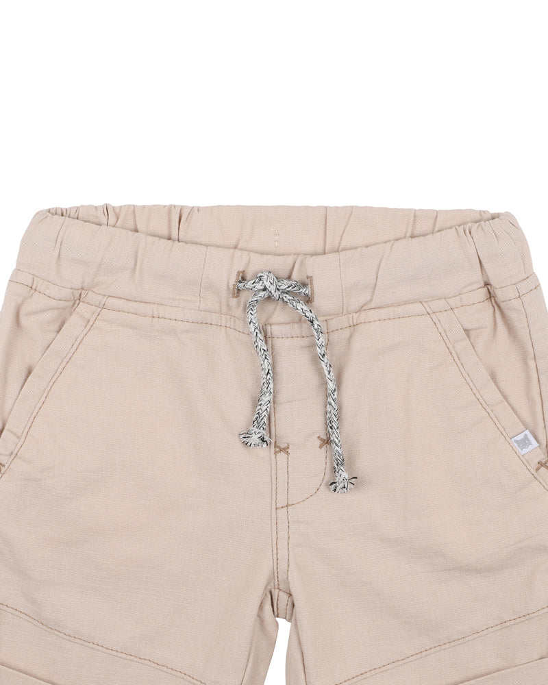 Almond Canvas Woven Shorts | 3-7