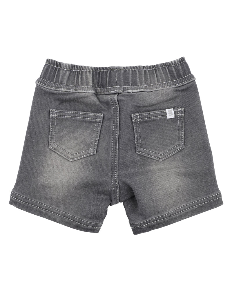 Charcoal Knit Denim Shorts | 3-7