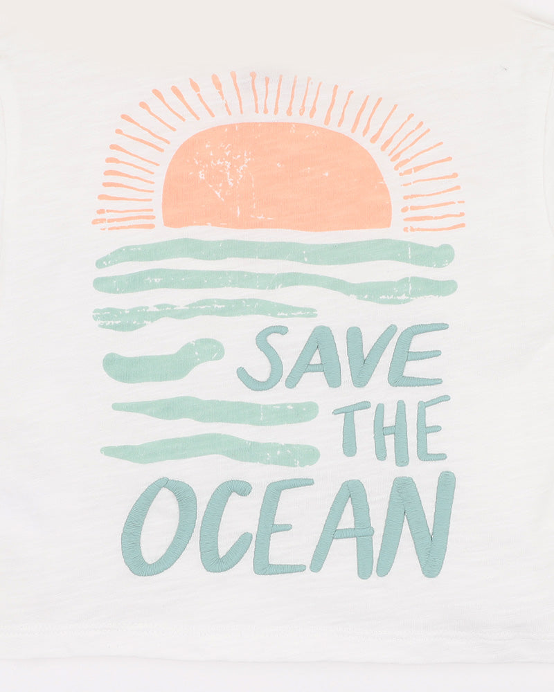 Surfs Up Save the Ocean Tee | 3-7
