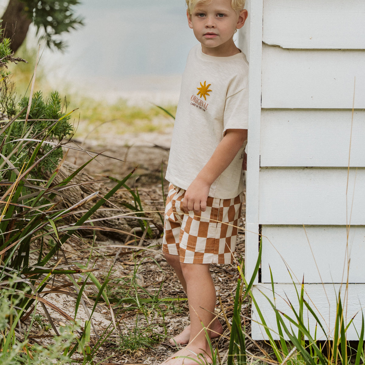 PHOENIX CHECKERBOARD SHORTS 3-7Y