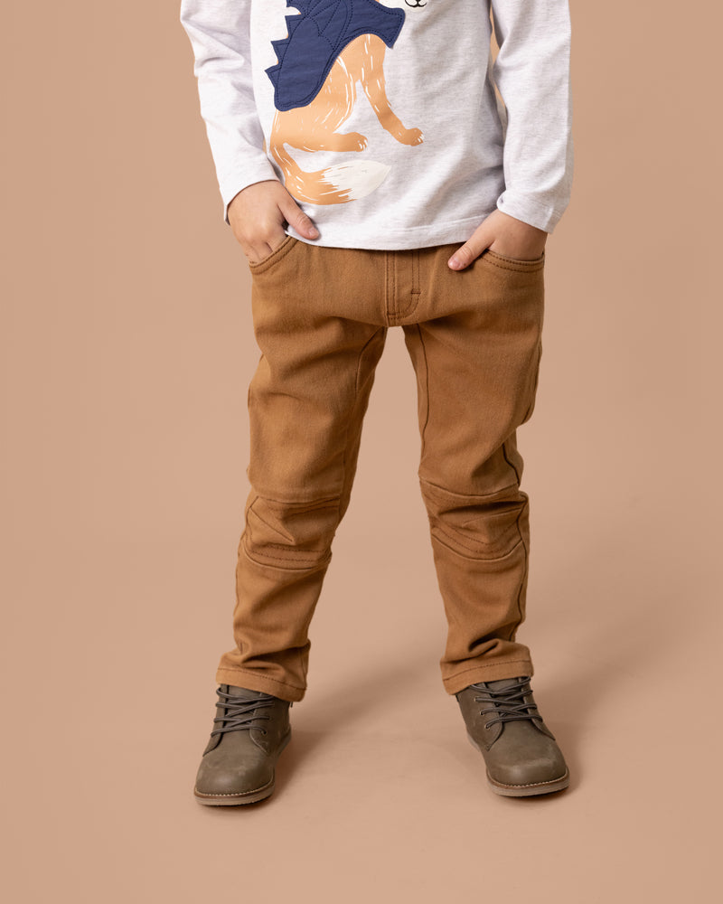 Boys Tan Twill Pants | 3-5