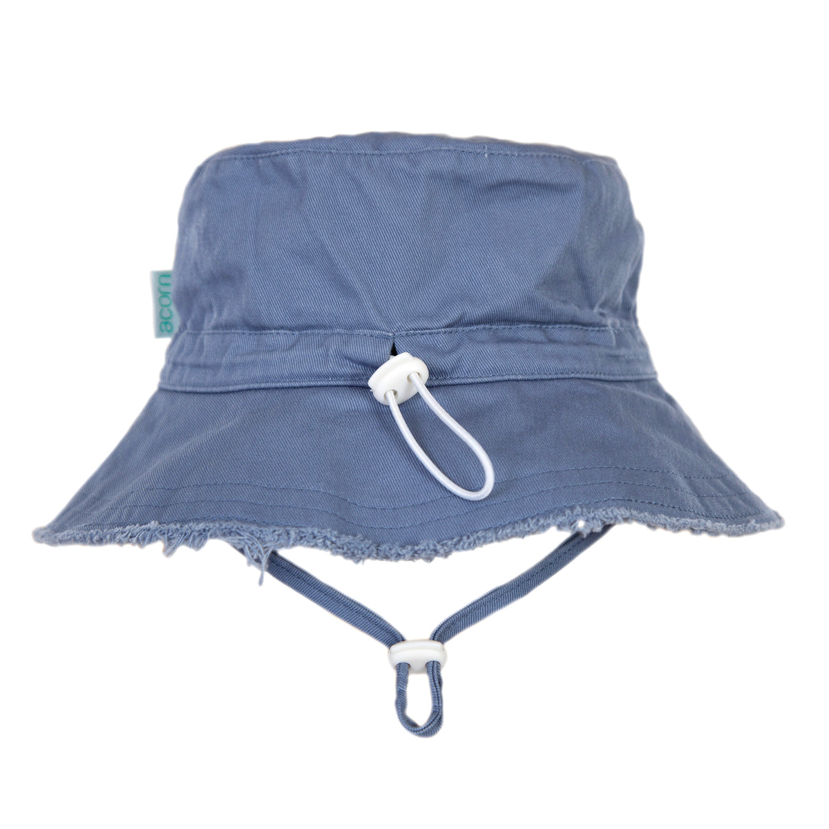 Blue Frayed Bucket Hat Sky Blue