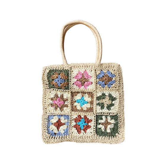 Woodstock Crochet Bag Natural and Multi