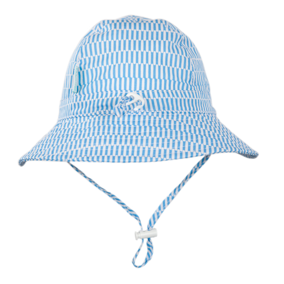 Mykonos Wide Brim Infant Hat Blue and White