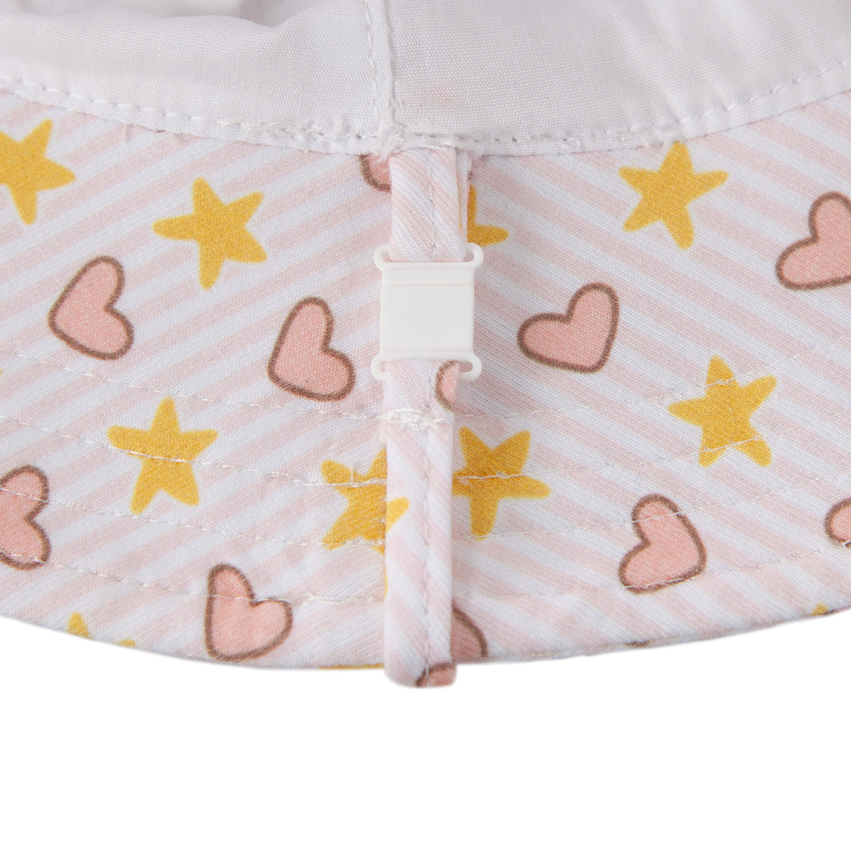 Love and Stars Stretch Cotton Wide Brim Sunhat Pink &amp; Yellow