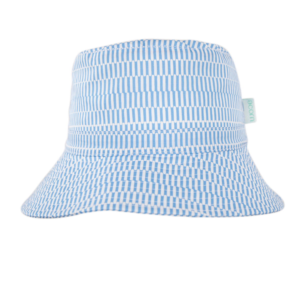 Mykonos Wide Brim Bucket Hat Blue and White