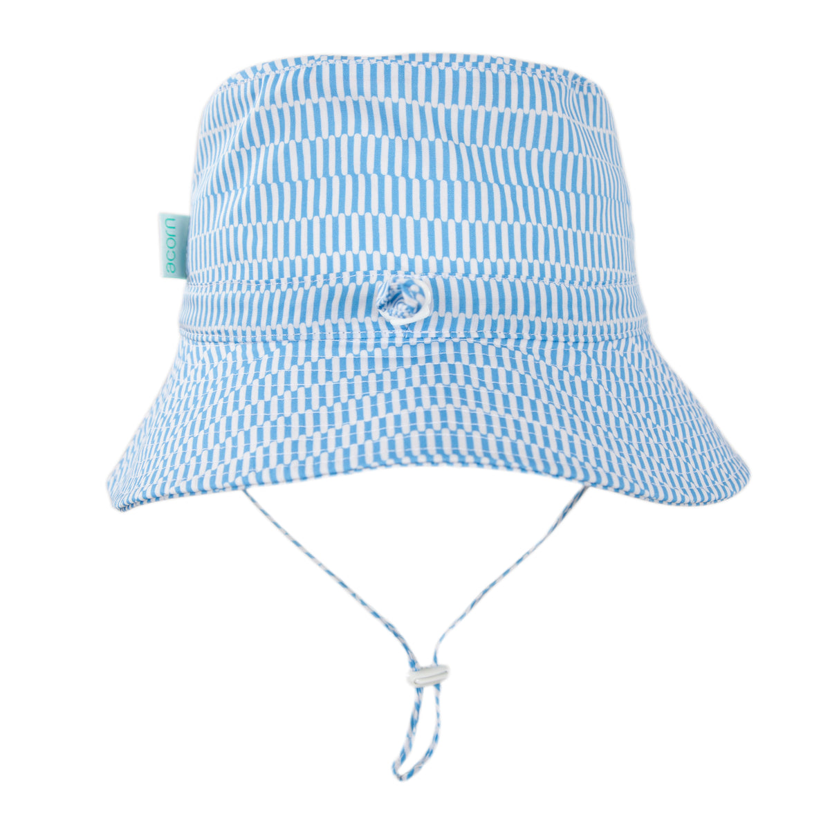 Mykonos Wide Brim Bucket Hat Blue and White