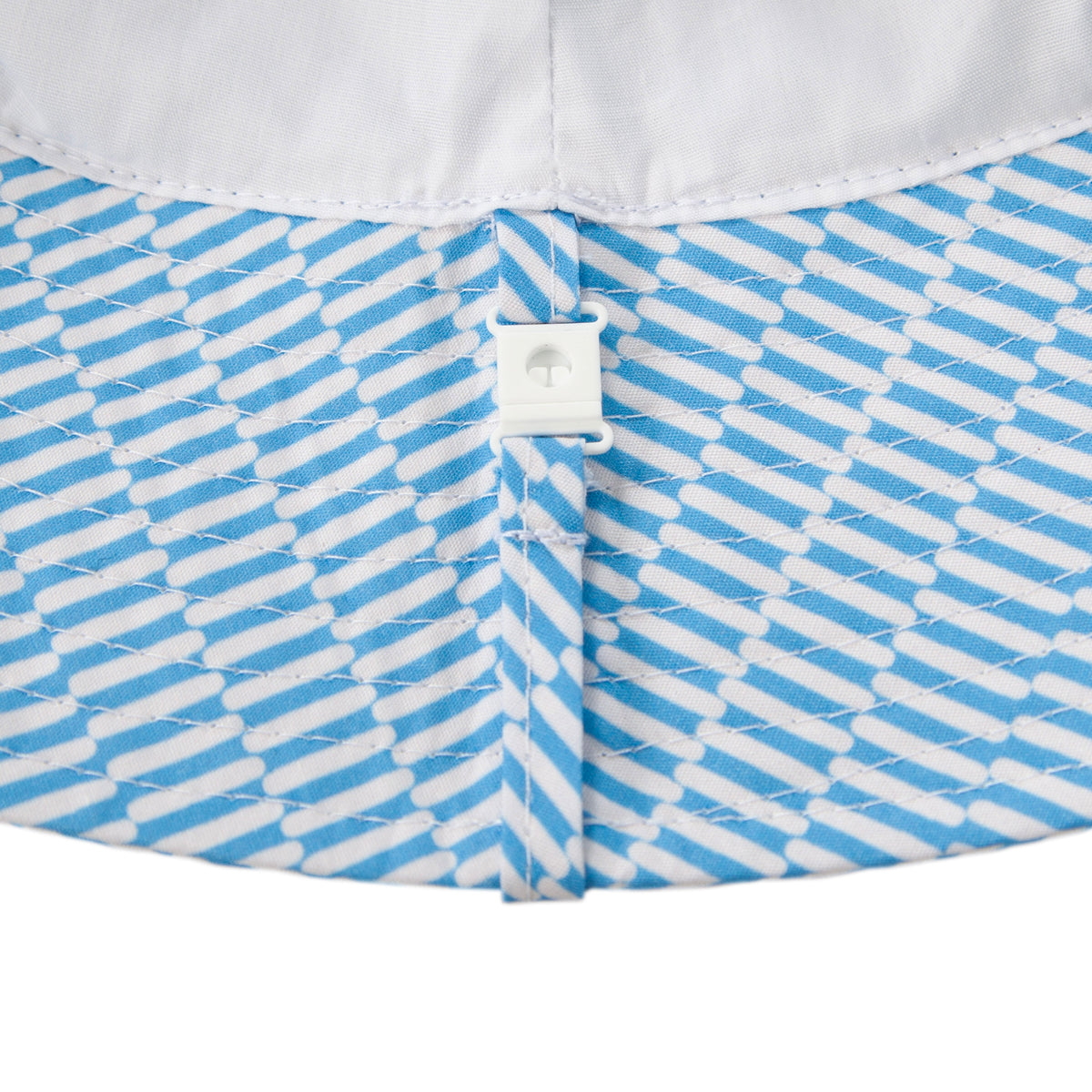 Mykonos Wide Brim Bucket Hat Blue and White