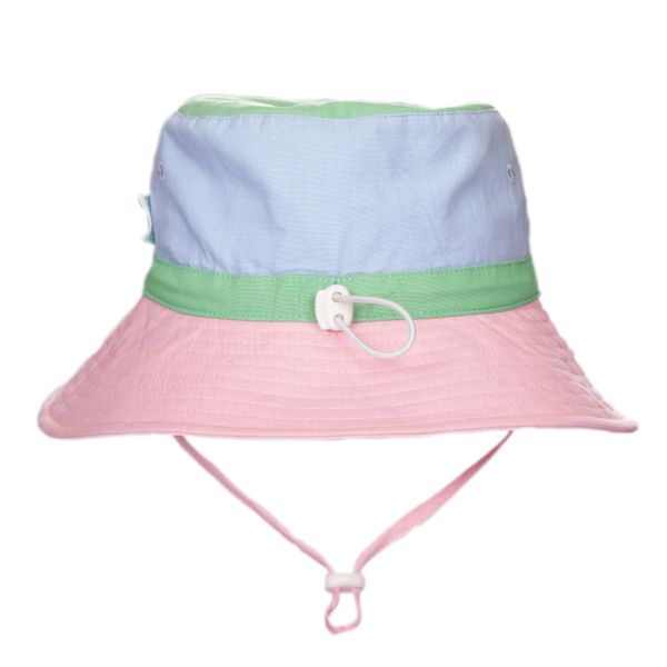 Pink Colour Block Wide Brim Bucket Hat Pink