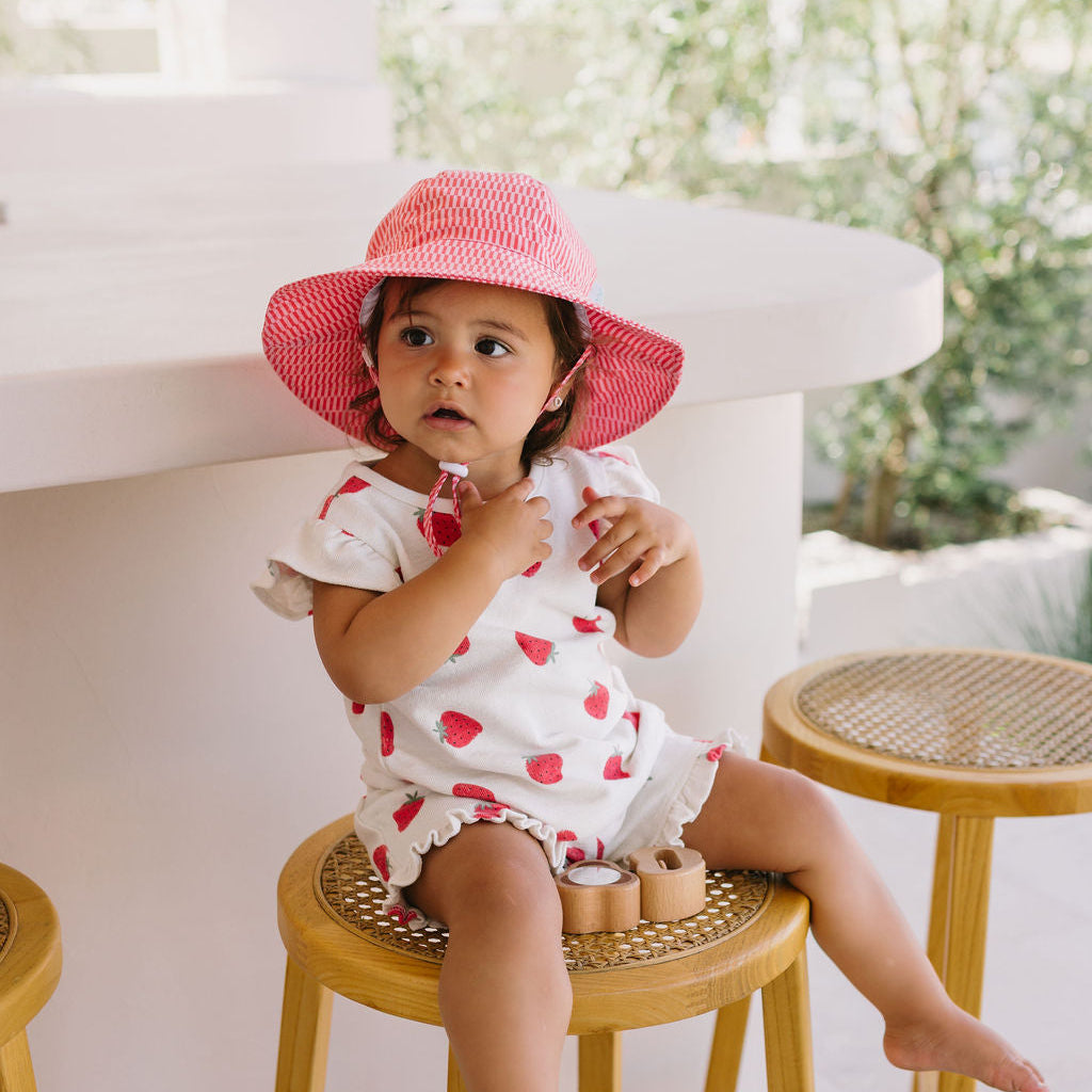 Cotton Candy Wide Brim Sunhat Pink and Magenta