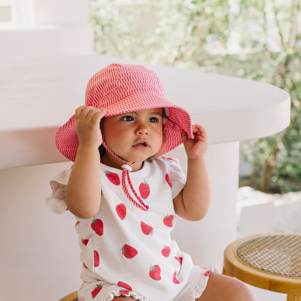 Cotton Candy Wide Brim Sunhat Pink and Magenta