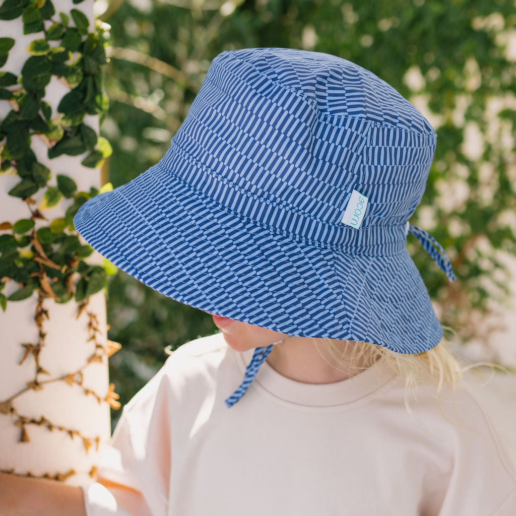 Blue Horizon Wide Brim Bucket Hat Blue