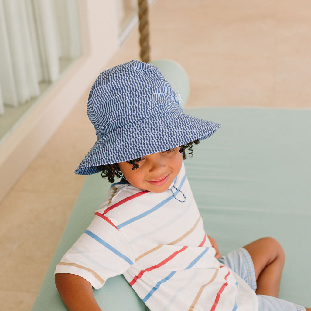 Blue Horizon Wide Brim Bucket Hat Blue