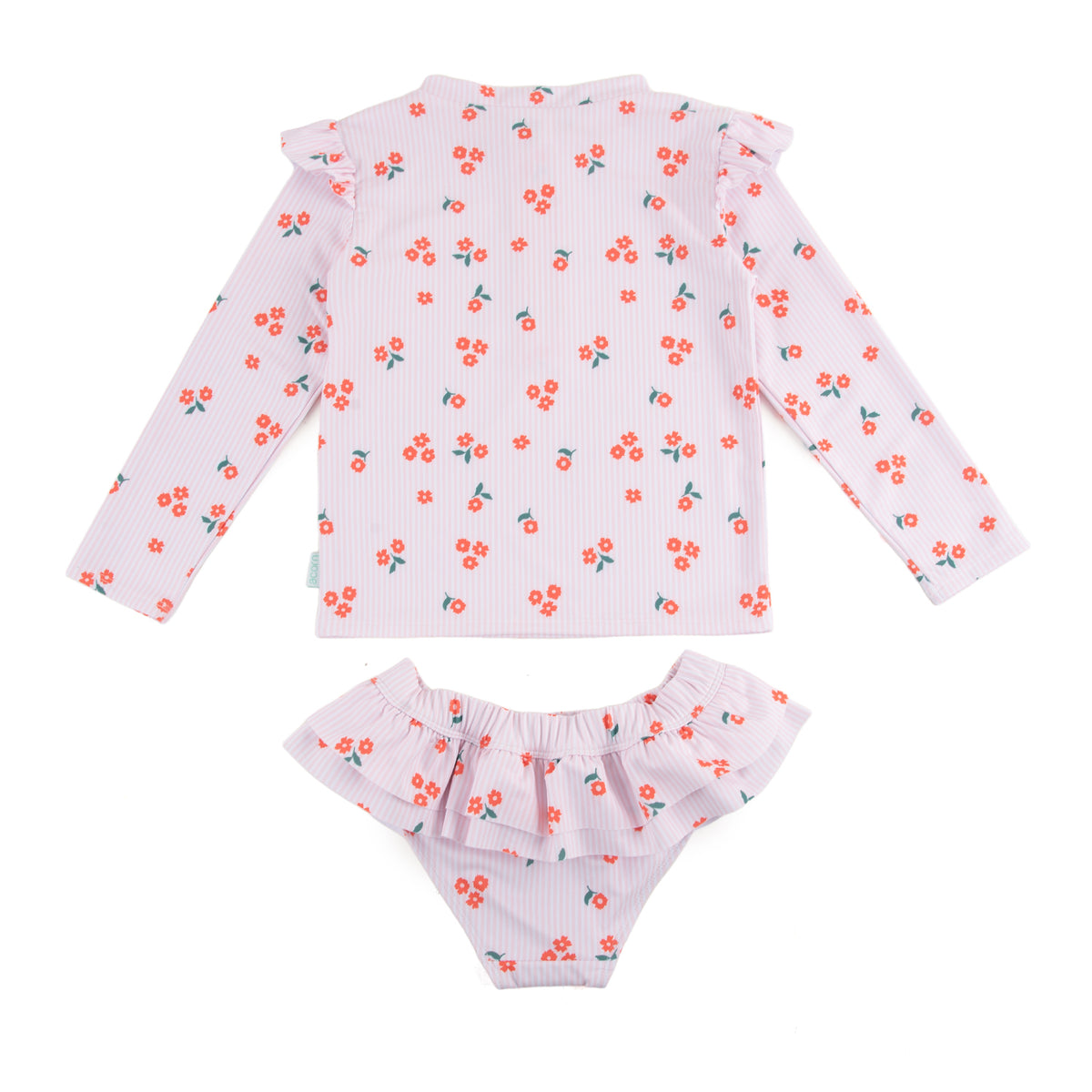 Striped Posy UPF50+ Swimming Set Pink, White and Red