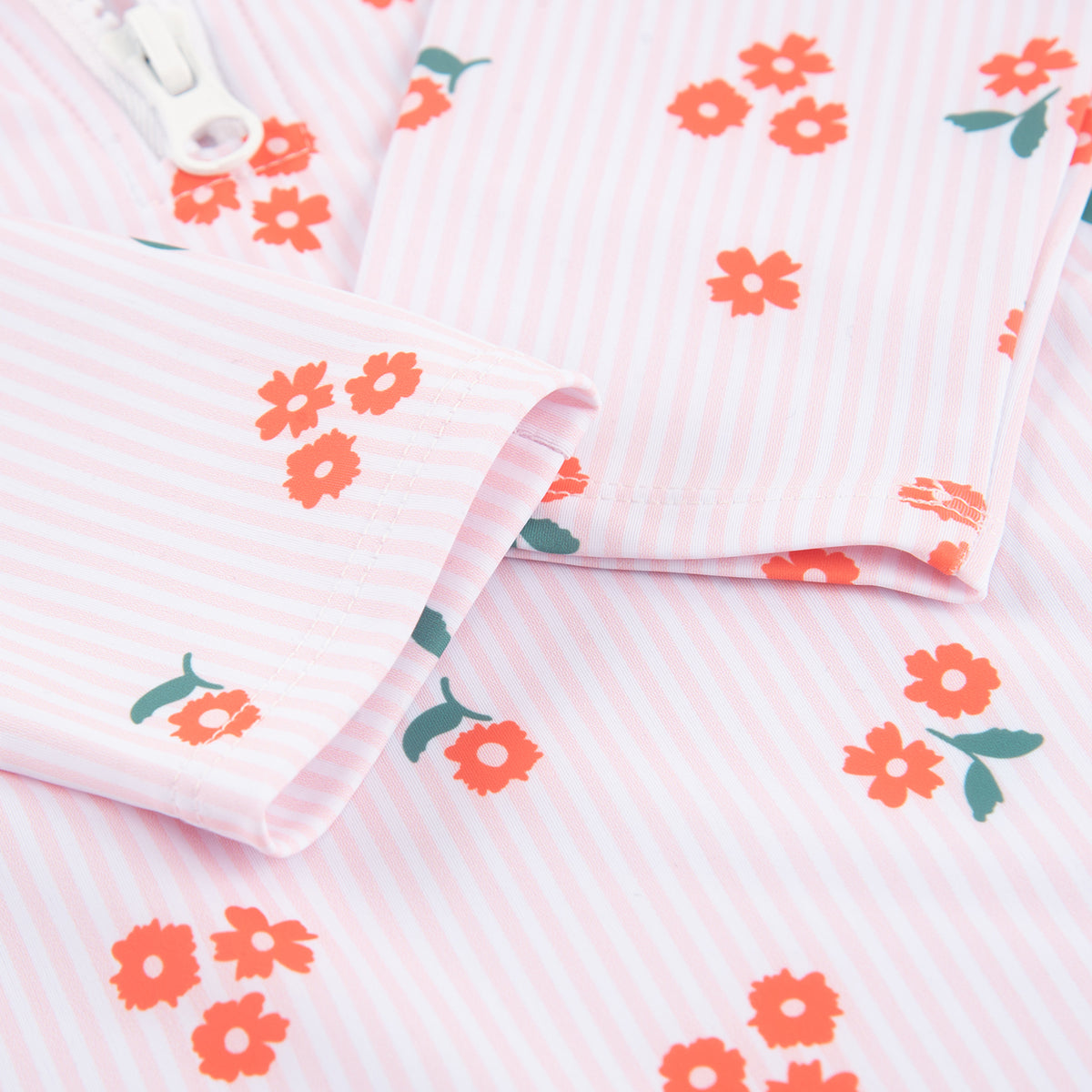 Striped Posy UPF50+ Swimming Set Pink, White and Red