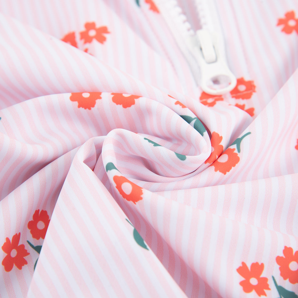 Striped Posy UPF50+ Swimming Set Pink, White and Red