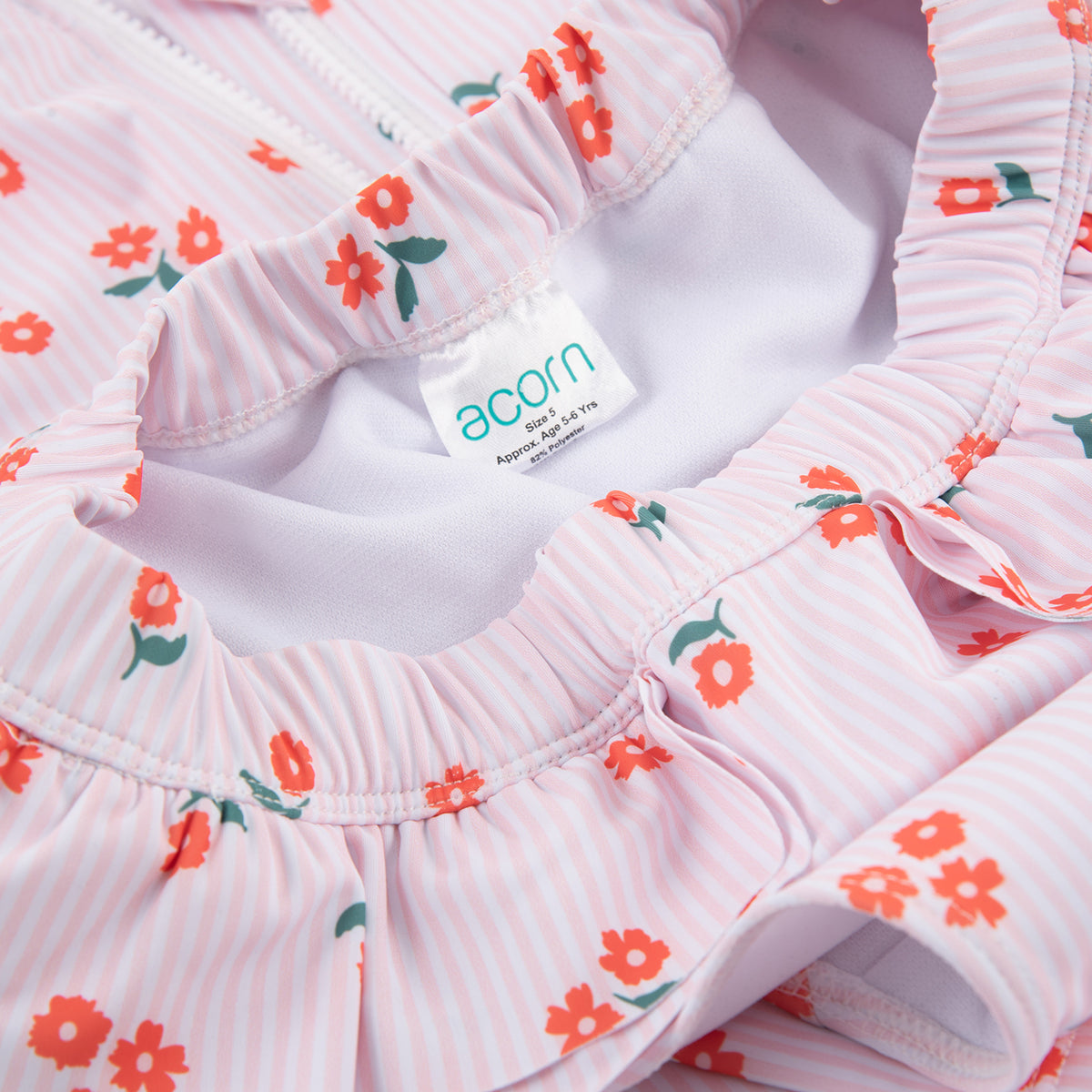 Striped Posy UPF50+ Swimming Set Pink, White and Red