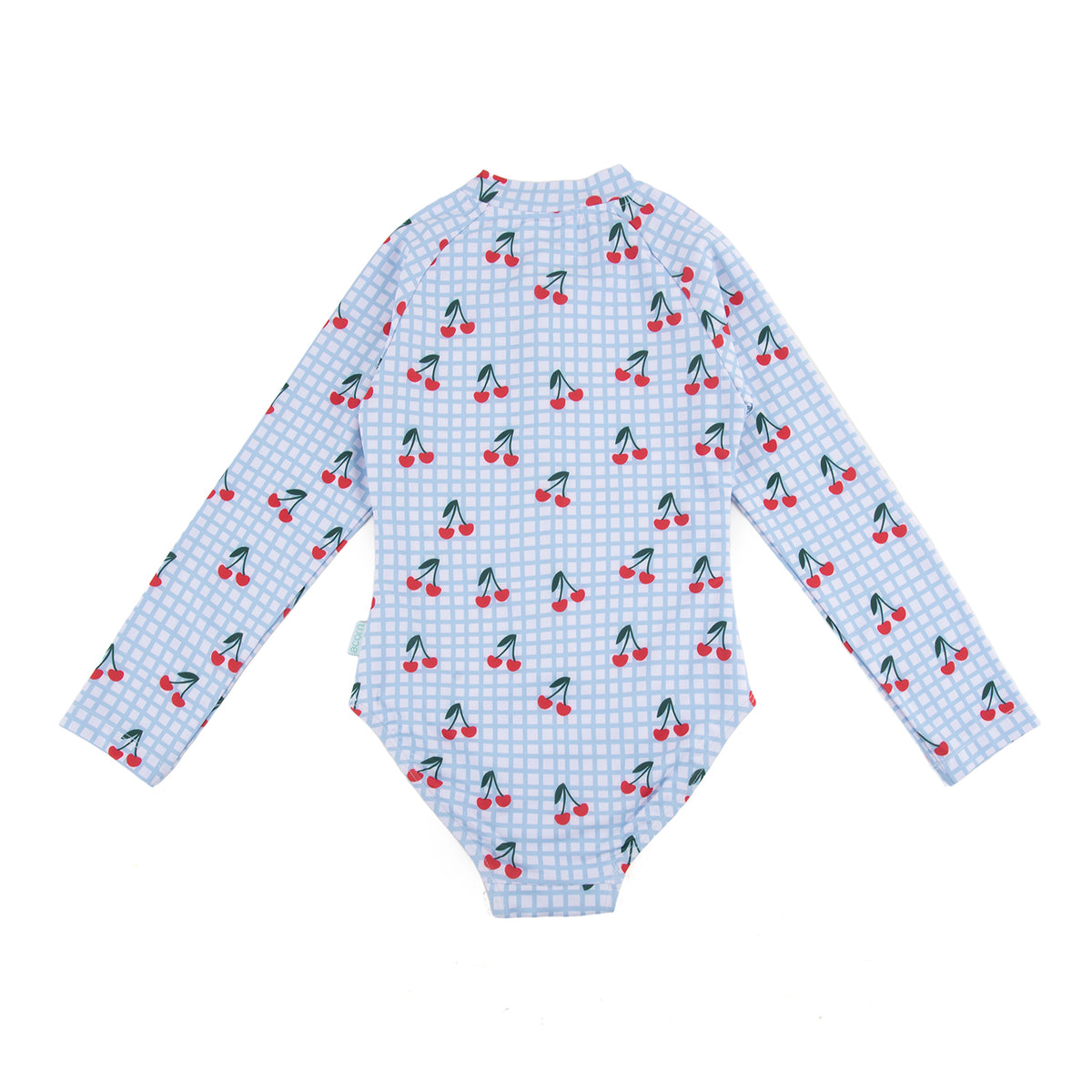 Cherry Checks UPF50+ Swimming Suit Blue, Cream and Red