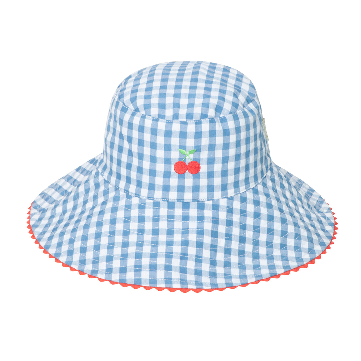 Cherry Gingham Reversible Sun Hat