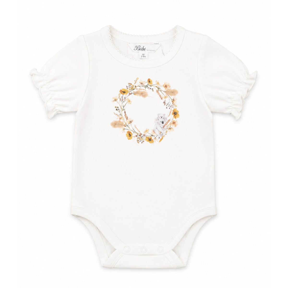 TAYLOR ORGANIC FLORAL KOALA BODYSUIT