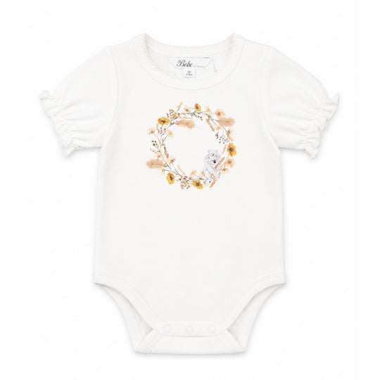 TAYLOR ORGANIC FLORAL KOALA BODYSUIT
