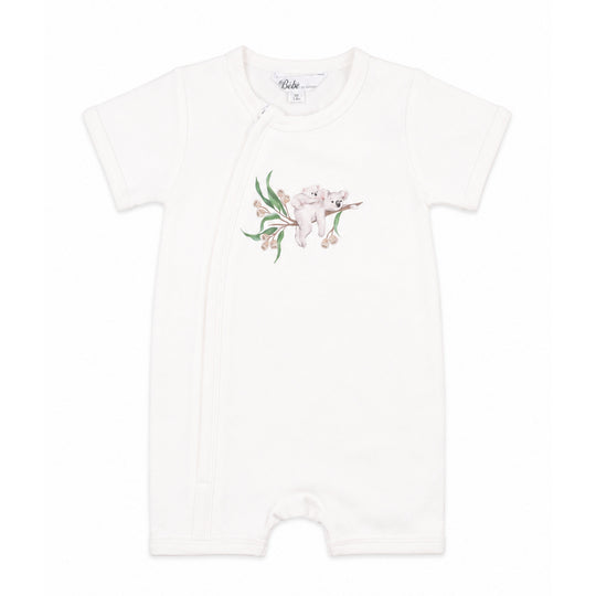 TAYLOR ORGANIC SS KOALA ZIP ROMPER