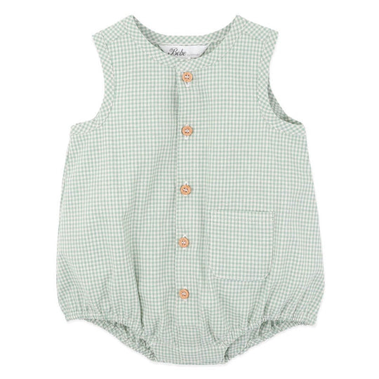 SCOUT CHECK BUTTON UP BODYSUIT