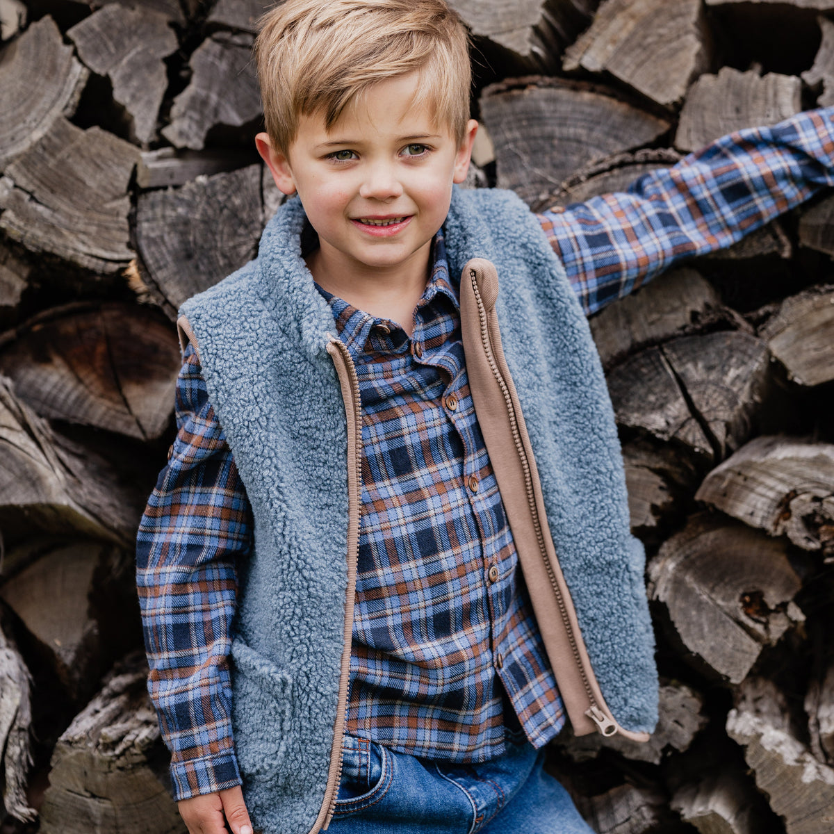 BLUE SHERPA VEST 3-5 YRS