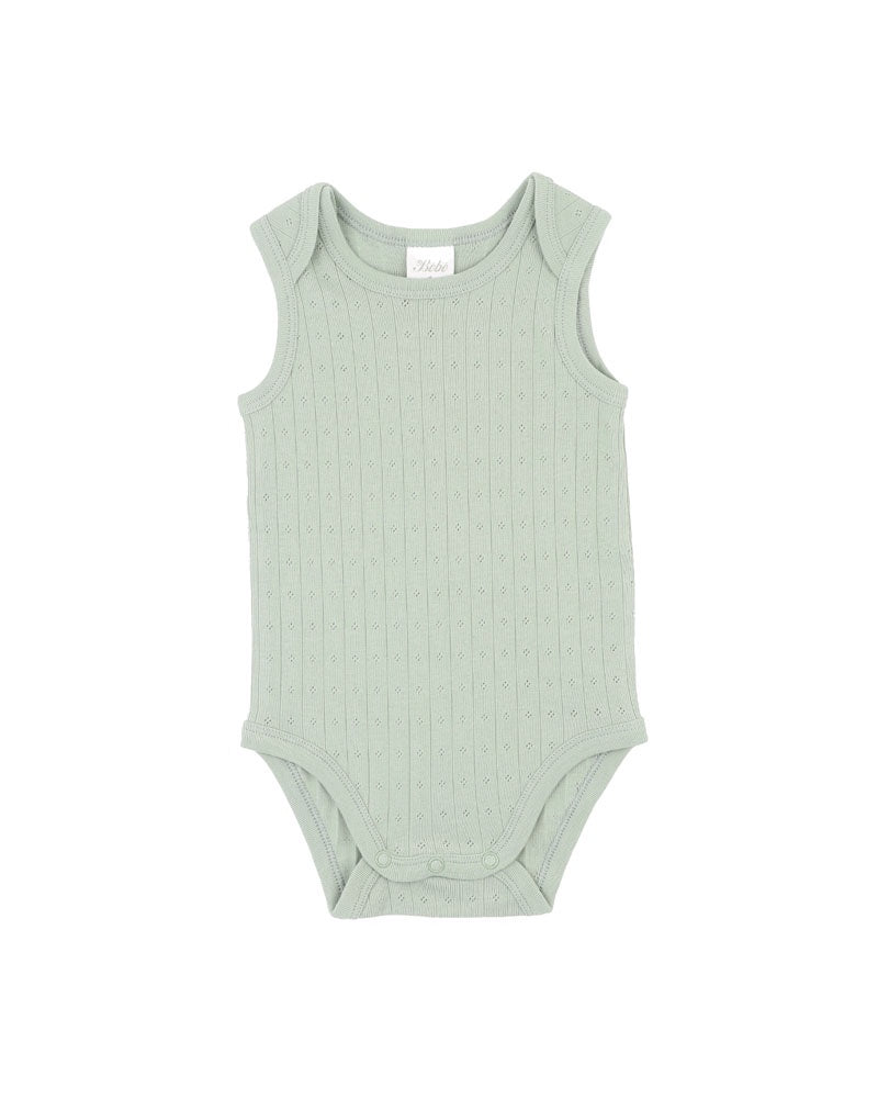 Sage Organic Pointelle Env Neck Bodysuit