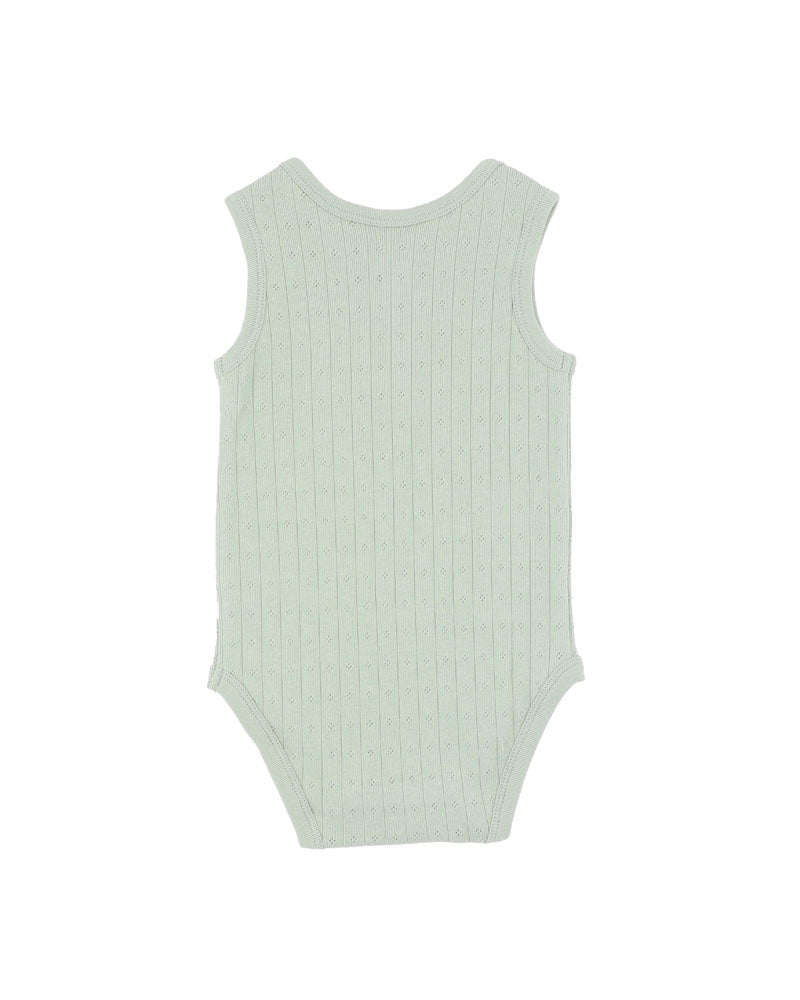 Sage Organic Pointelle Env Neck Bodysuit