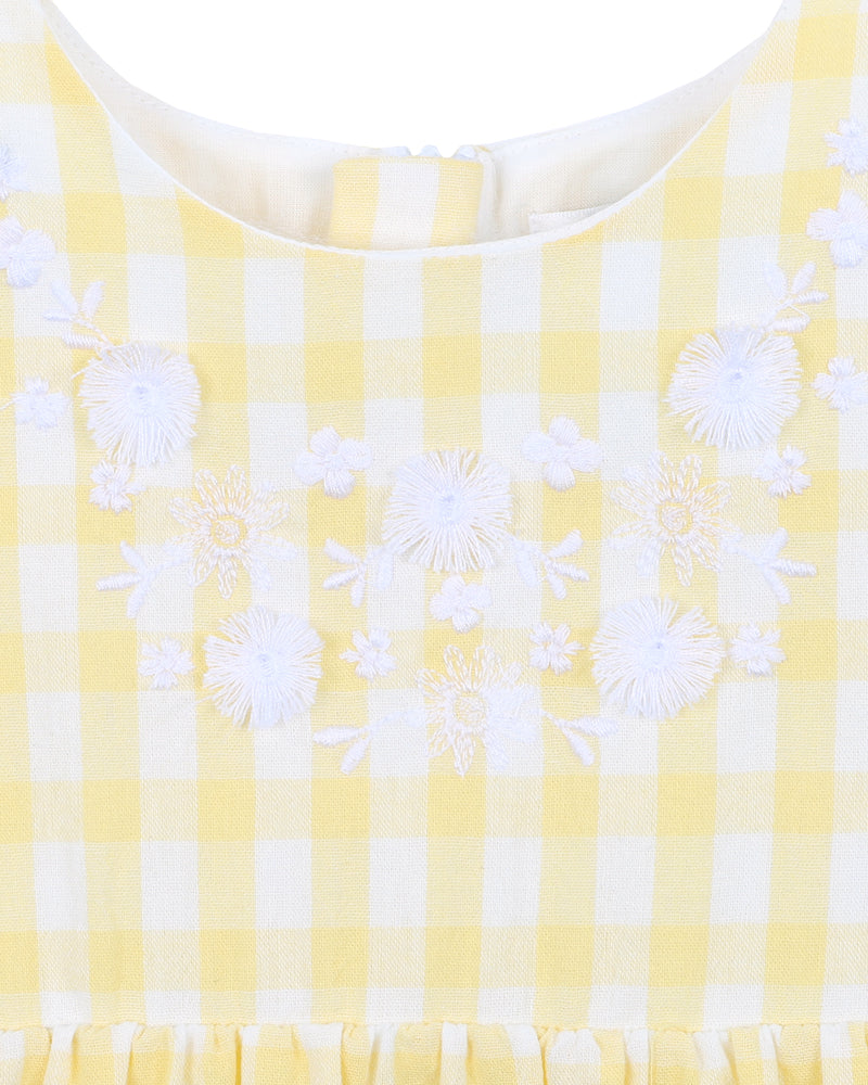 Peggy Embroidered Gingham Dress