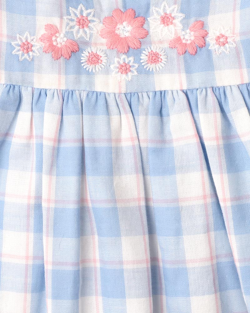 Bonnie Check Organic EMB Dress