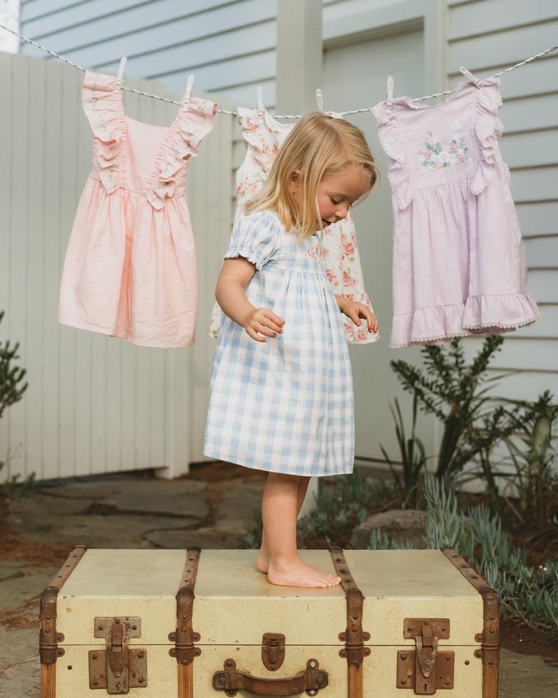 Bonnie Check Organic EMB Dress