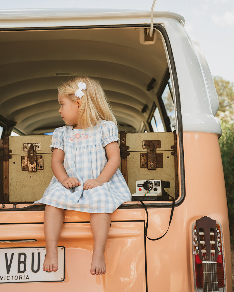 Bonnie Check Organic EMB Dress