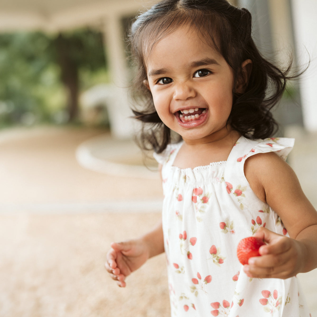 POPPY STRAWBERRY PRINT ROMPER
