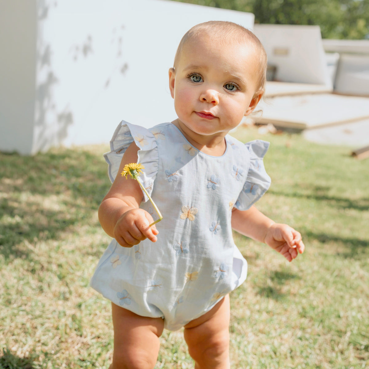 LIBBY EMBROIDERED BUTTERFLY ROMPER
