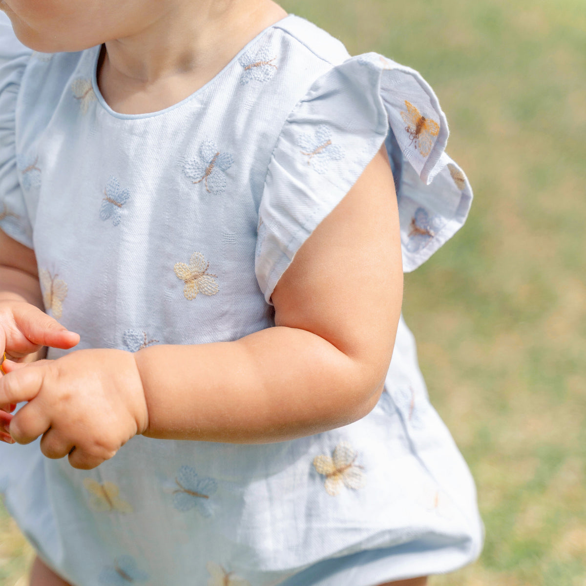 LIBBY EMBROIDERED BUTTERFLY ROMPER