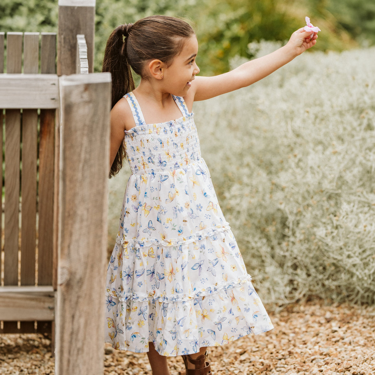 LIBBY TIERED BUTTERFLY DRESS 3-7Y