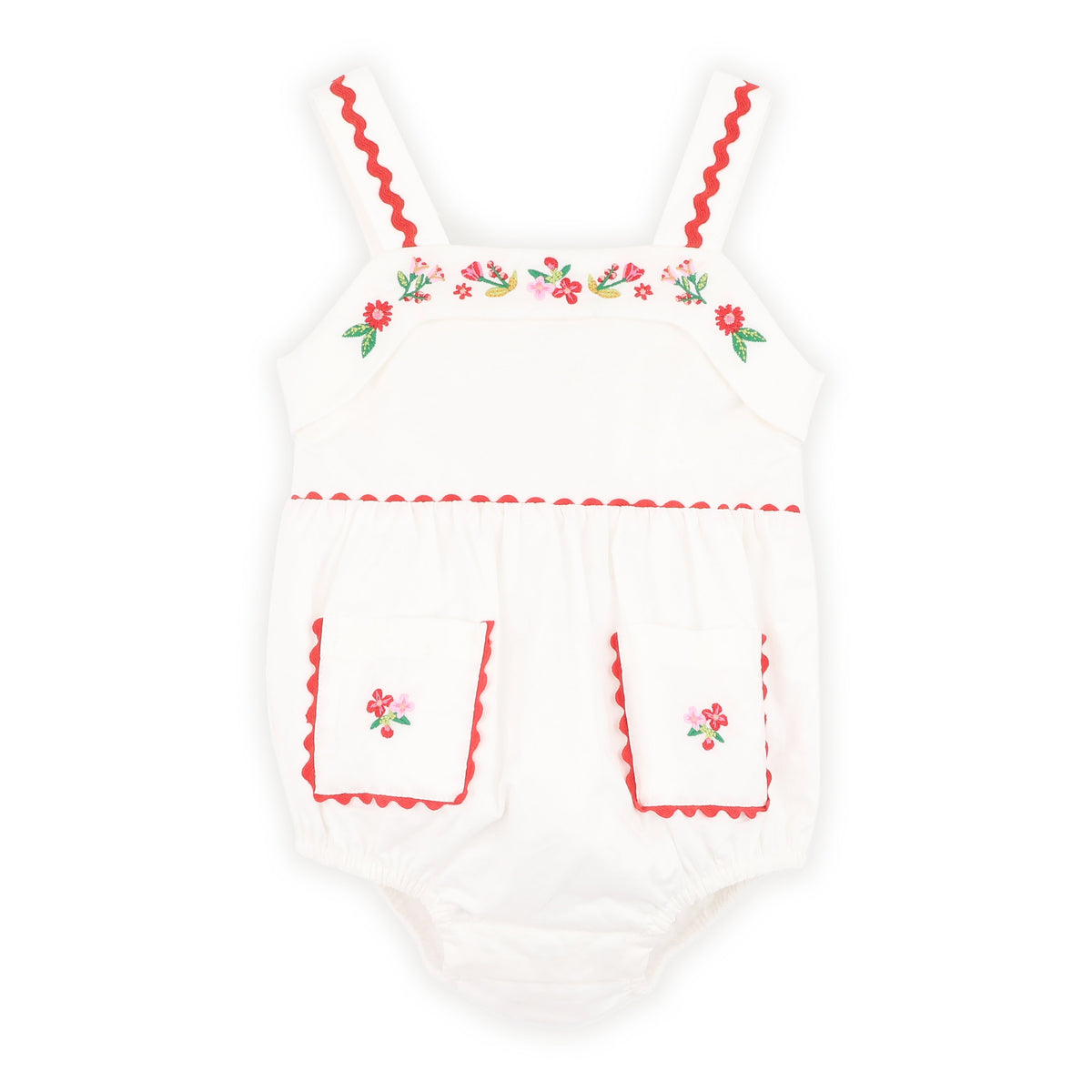 FESTIVE RIC RAC POCKET BODYSUIT